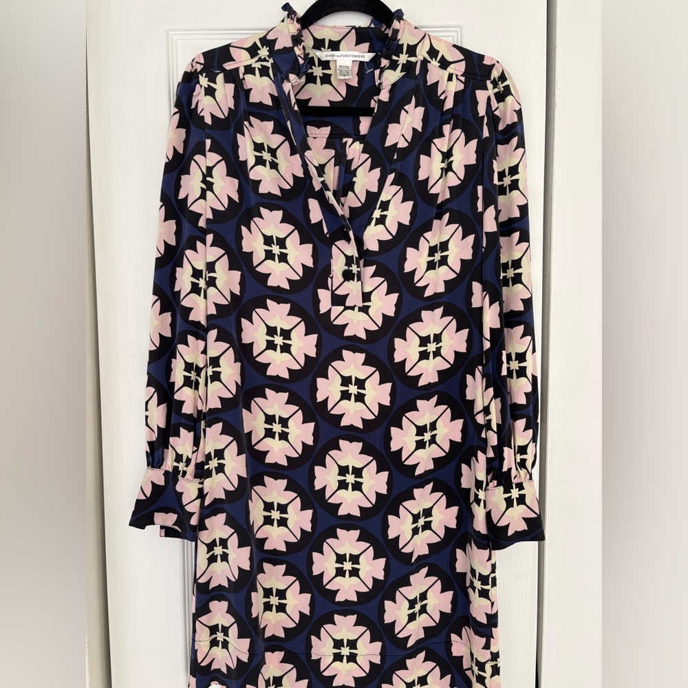 Tory Burch Geometric Print Dress - Pink and Black
